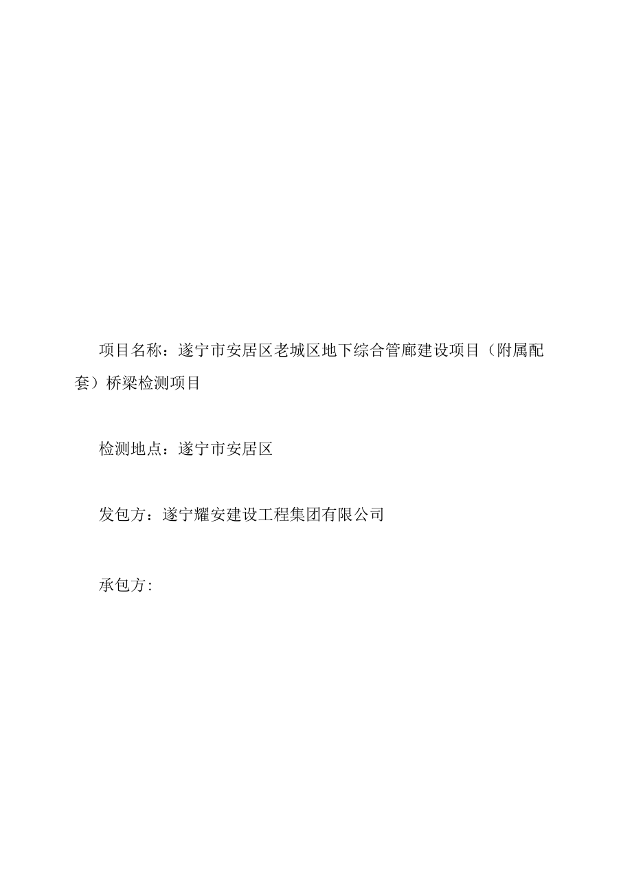 遂宁市安居区老城区地下综合管廊建设项目附属配套桥梁检测合同.docx_第1页