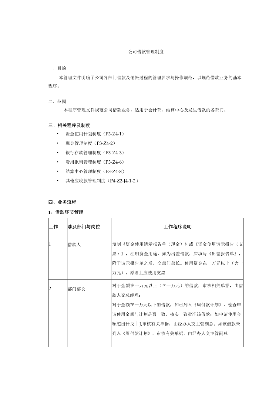 公司借款管理制度.docx_第1页