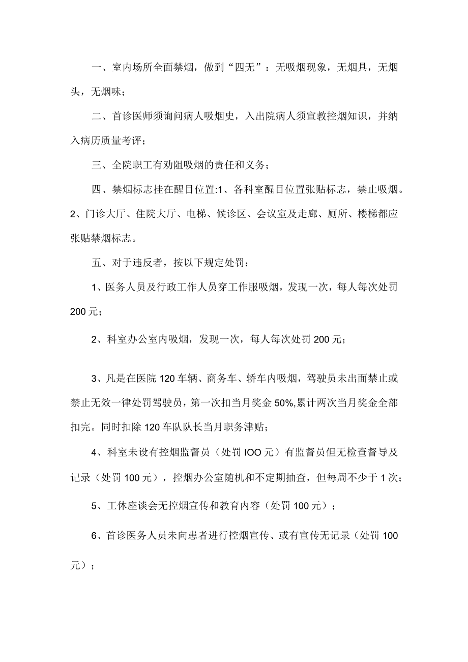 医院禁烟管理规定.docx_第1页