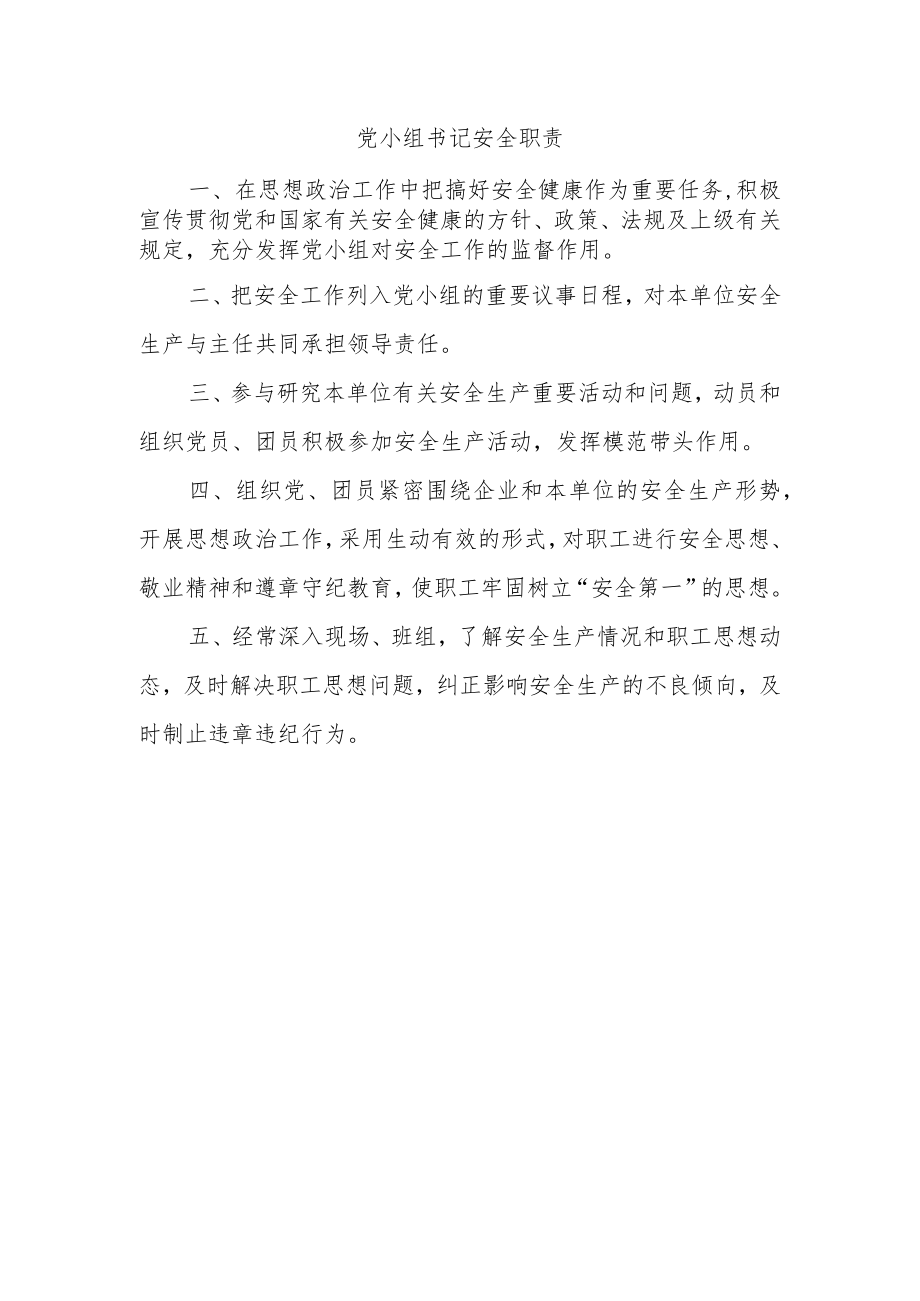 党小组书记安全职责.docx_第1页