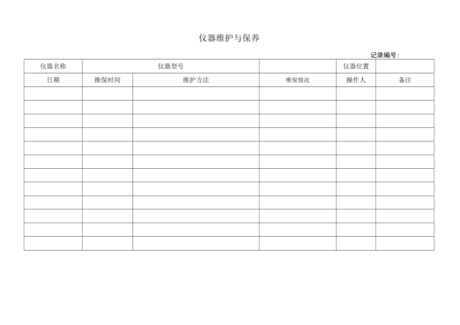 检验仪器使用维护保养记录表.docx_第2页