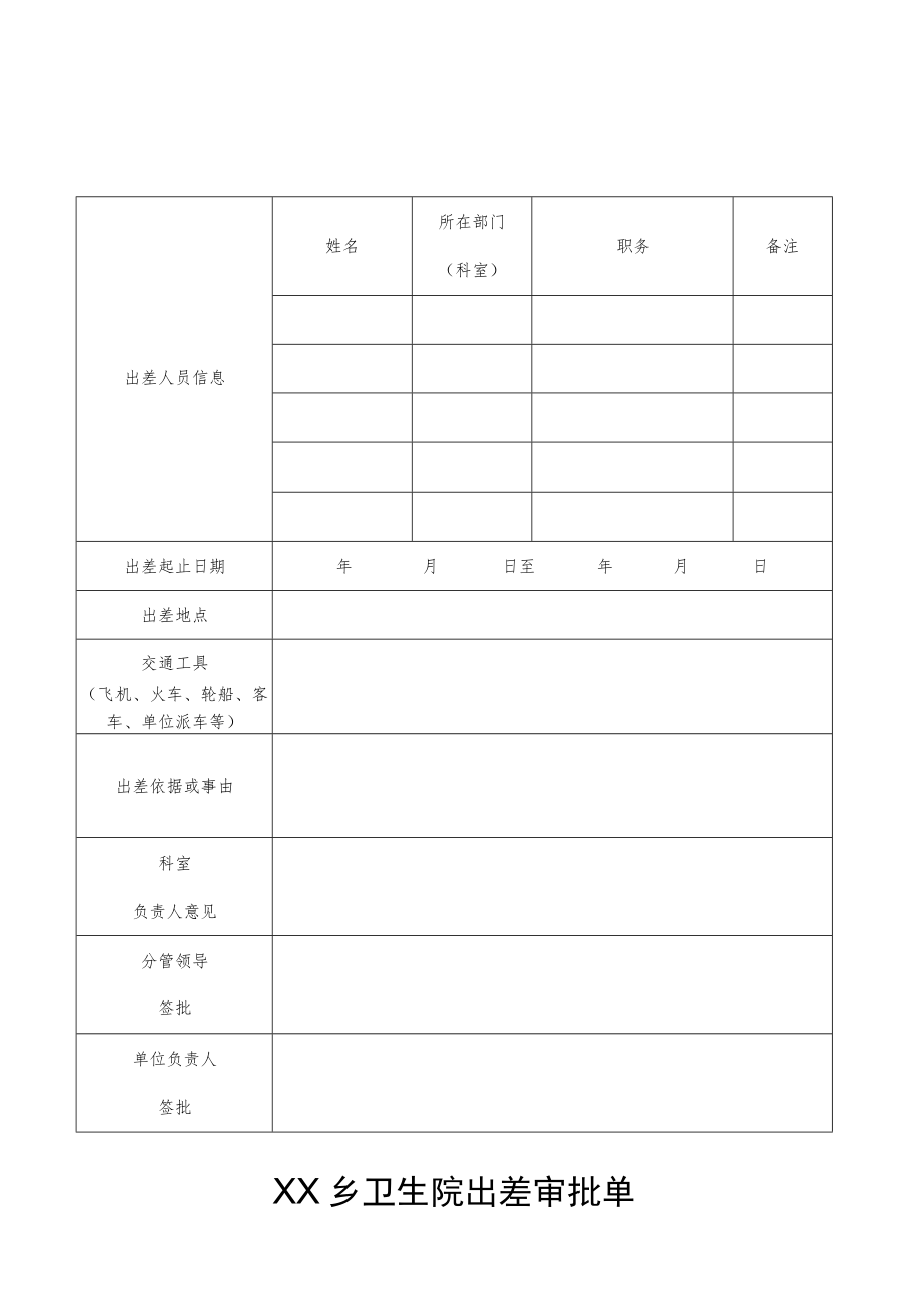 请假条、出差审批单（空表）.docx_第2页