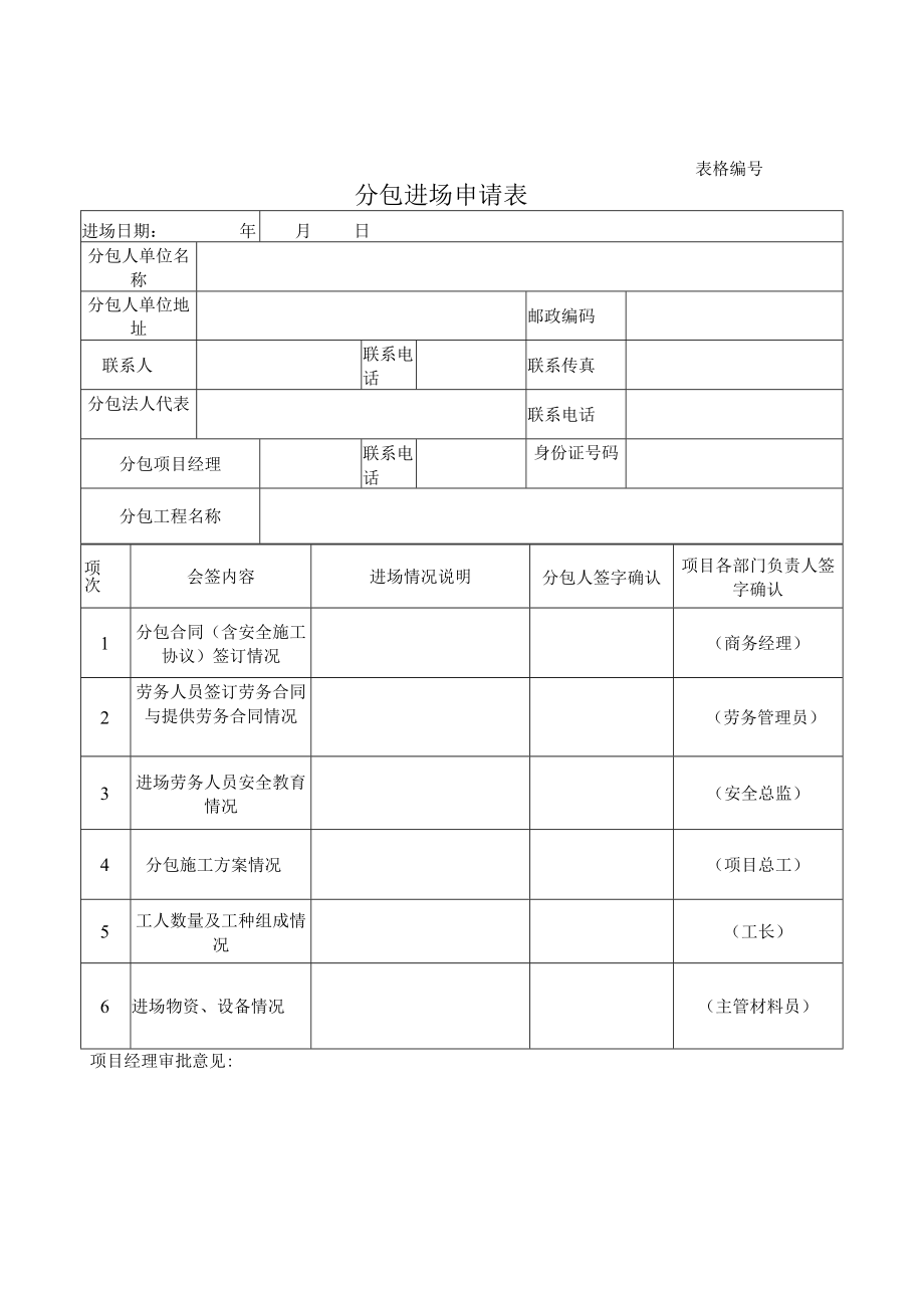 分包进场申请表.docx_第1页