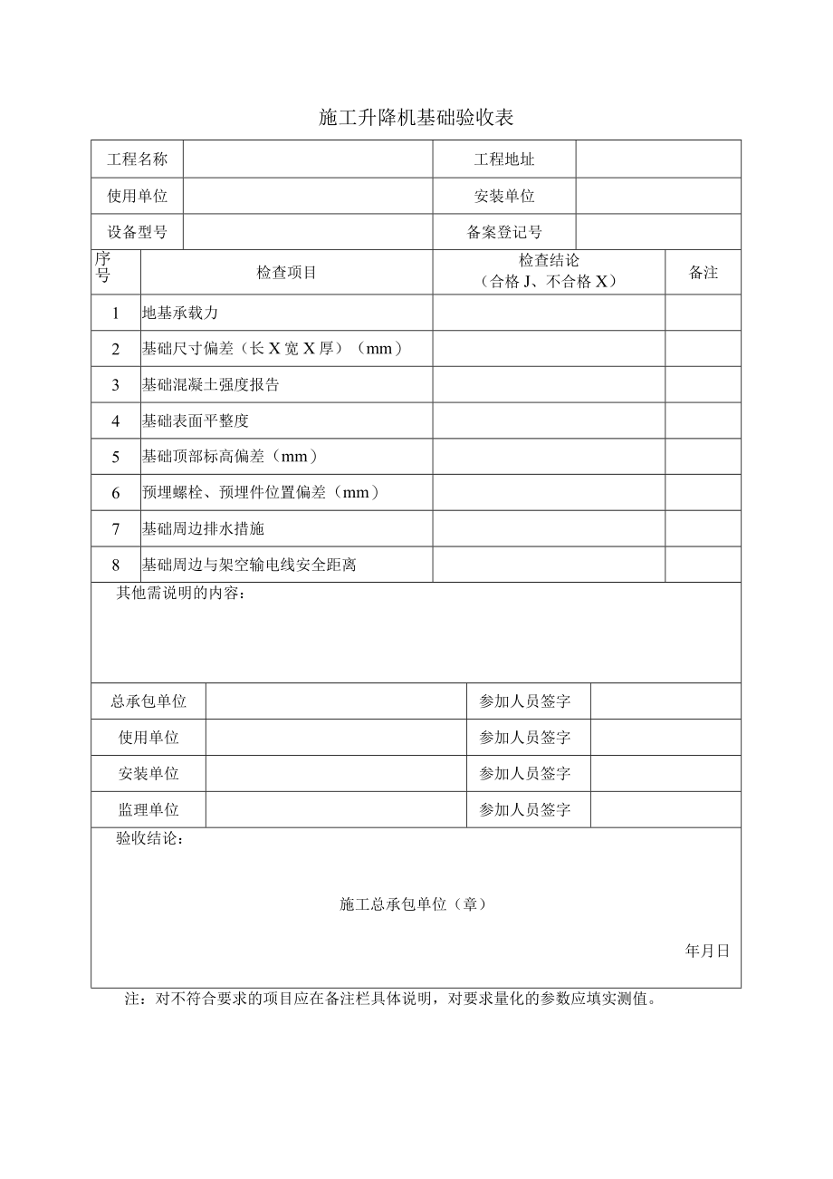 施工升降机基础验收表.docx_第1页