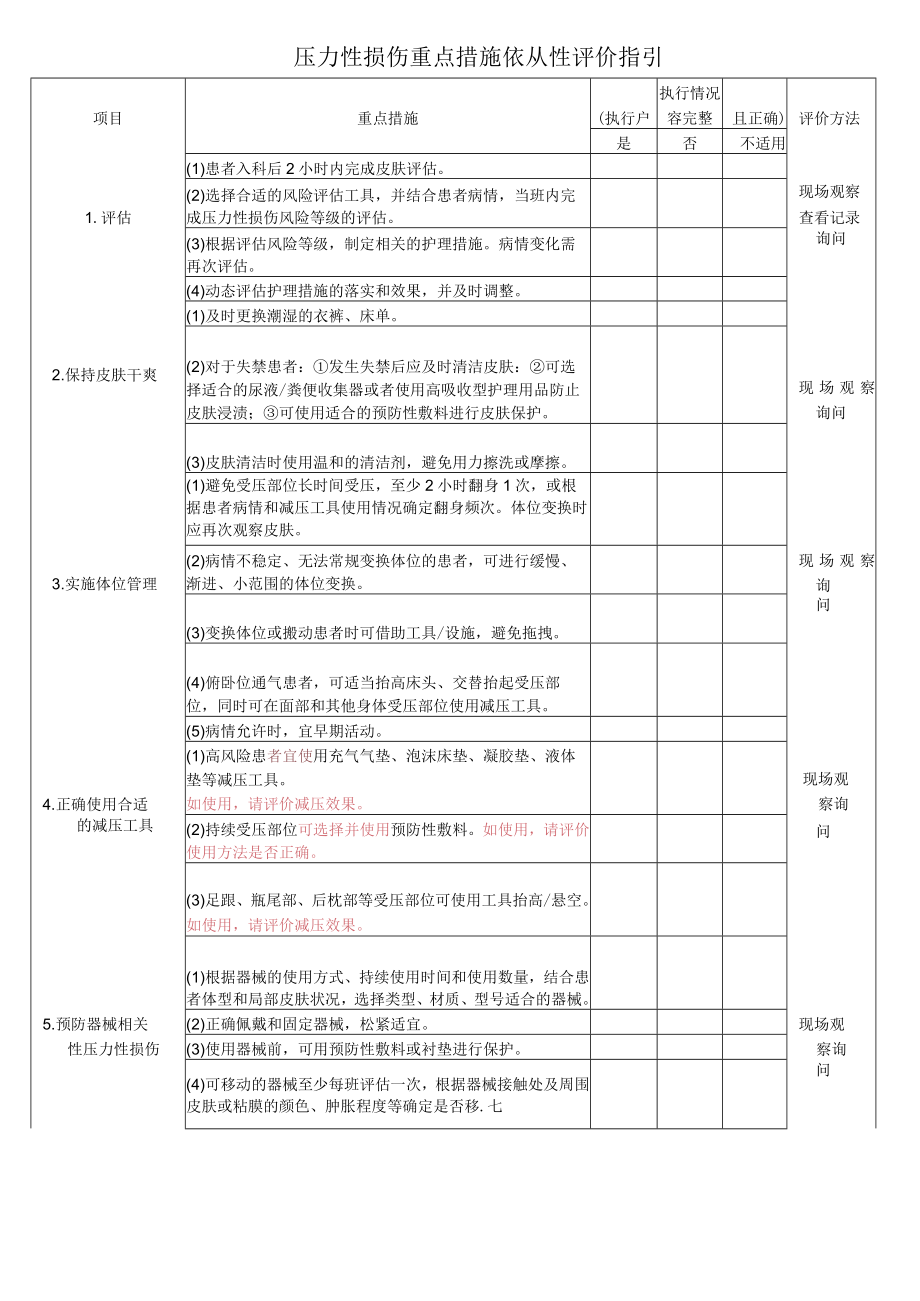 压力性损伤重点措施依从性评价指引.docx_第1页