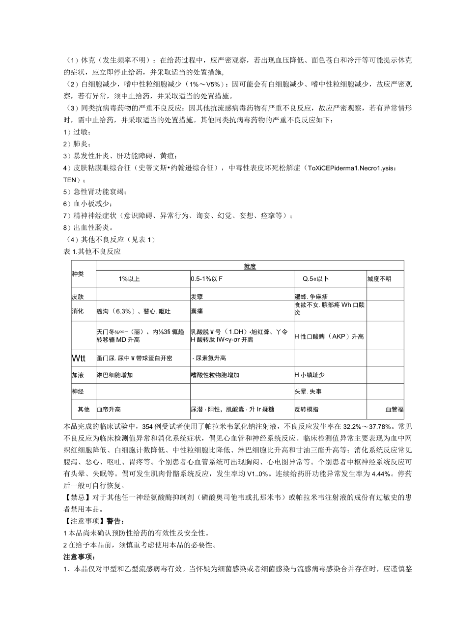 帕拉米韦氯化钠注射液（力纬）中文说明书.docx_第2页