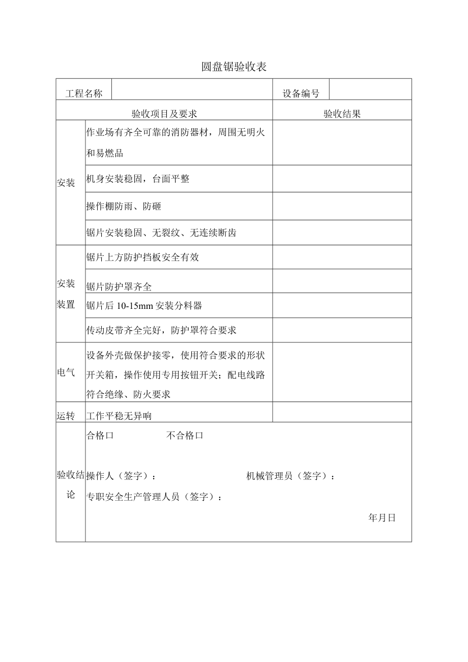 圆盘锯验收表.docx_第1页