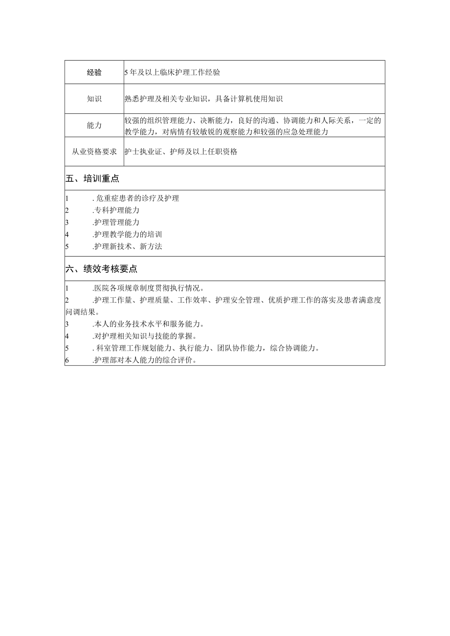 责任组长护理岗位说明书.docx_第2页