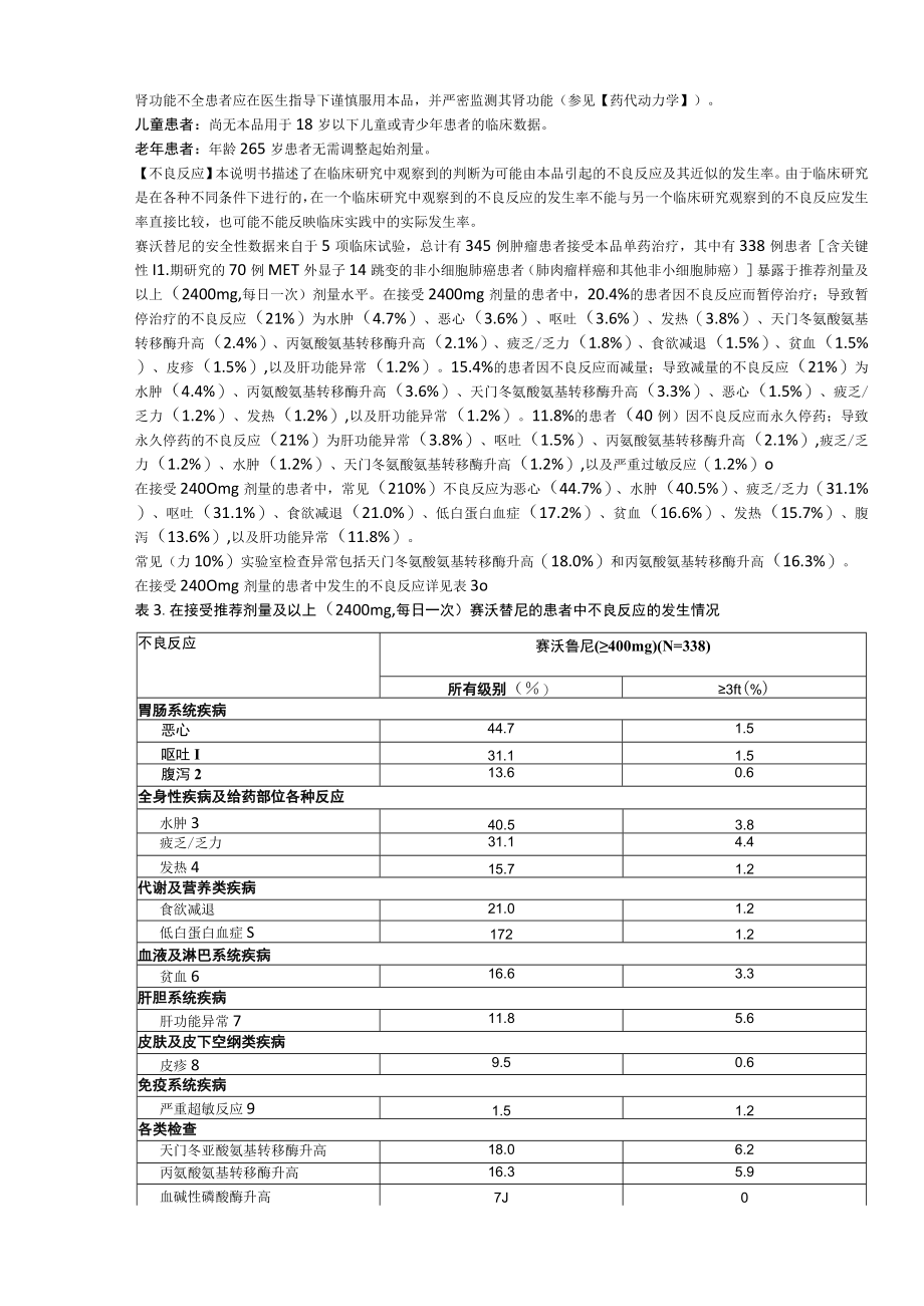 赛沃替尼片（沃瑞沙）中文说明书.docx_第3页