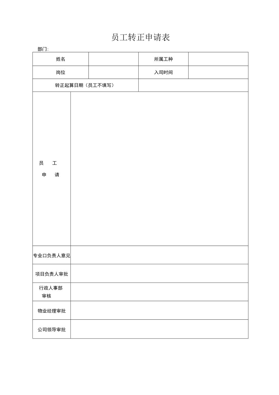 员工转正申请表.docx_第1页