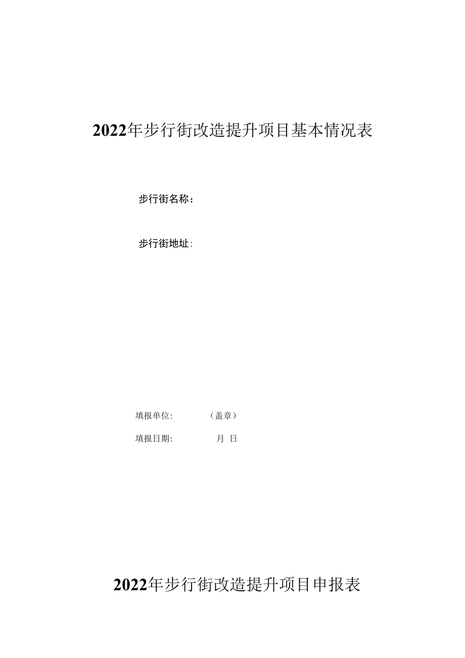 2022年步行街改造提升项目基本情况表.docx_第1页