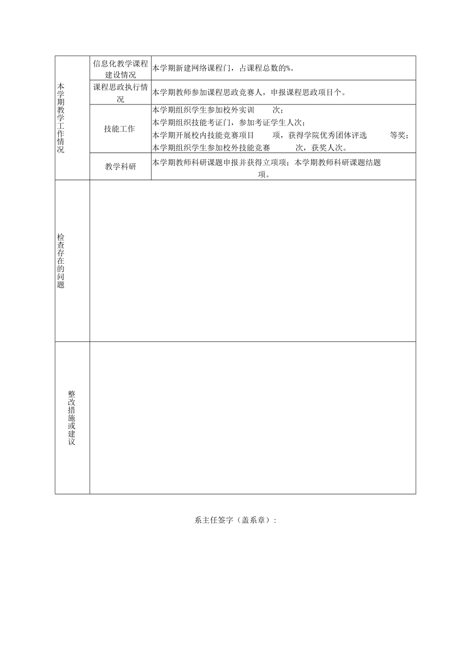 福州英华职业学院教学质量监控工程期末教学工作检查表.docx_第2页