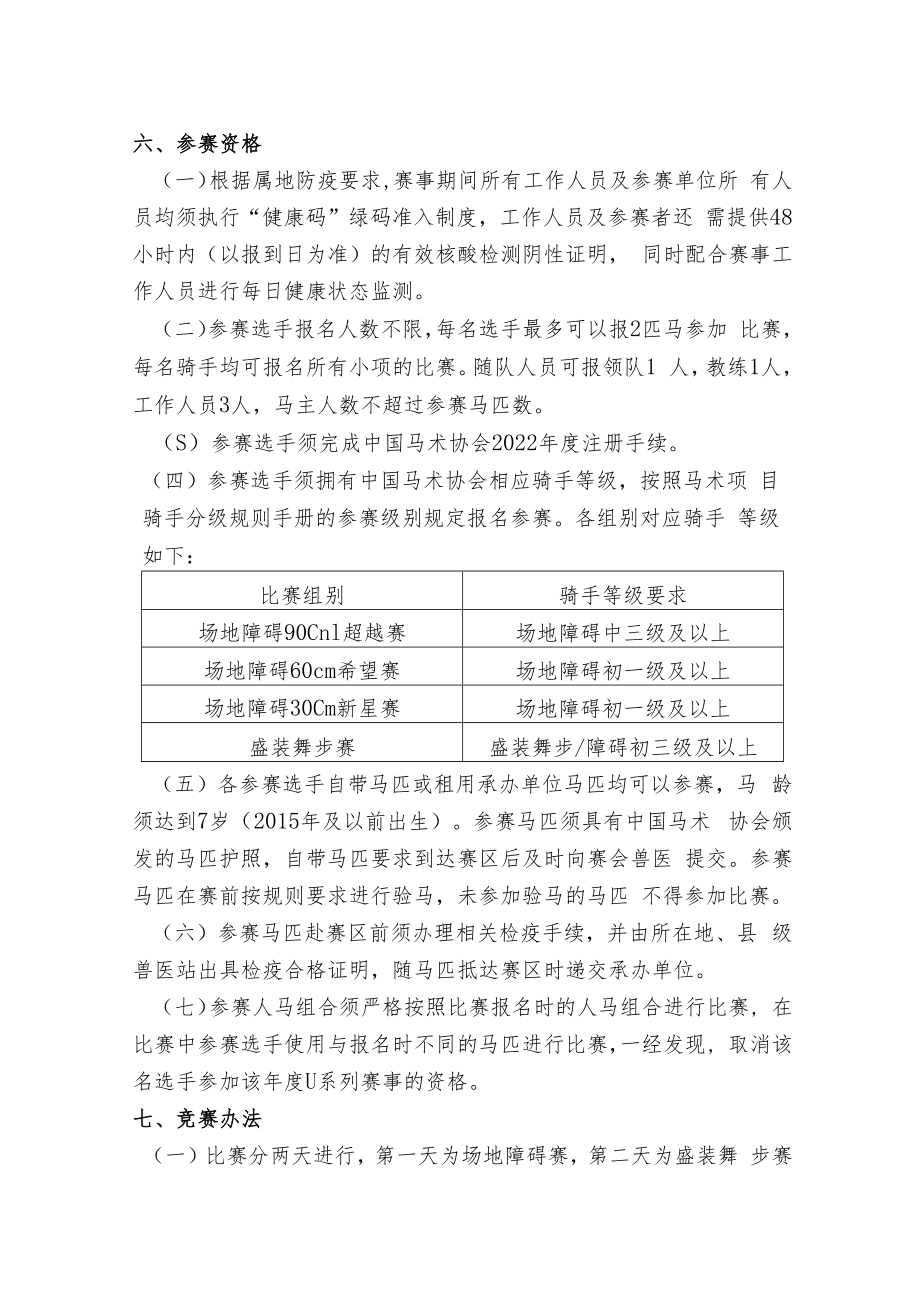 2022年中国马术协会青少年U系列赛云南昆明站竞赛规程.docx_第3页