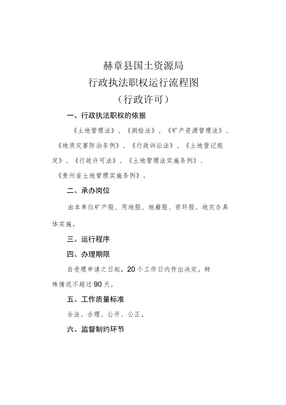 赫章县国土资源局行政执法职权运行流程图行政许可.docx_第1页