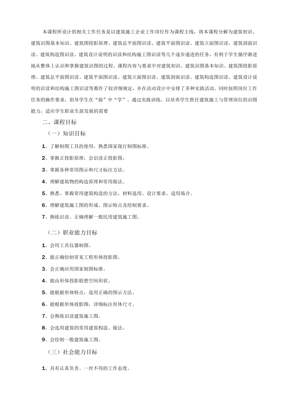 《建筑识图与构造》课程标准.docx_第2页