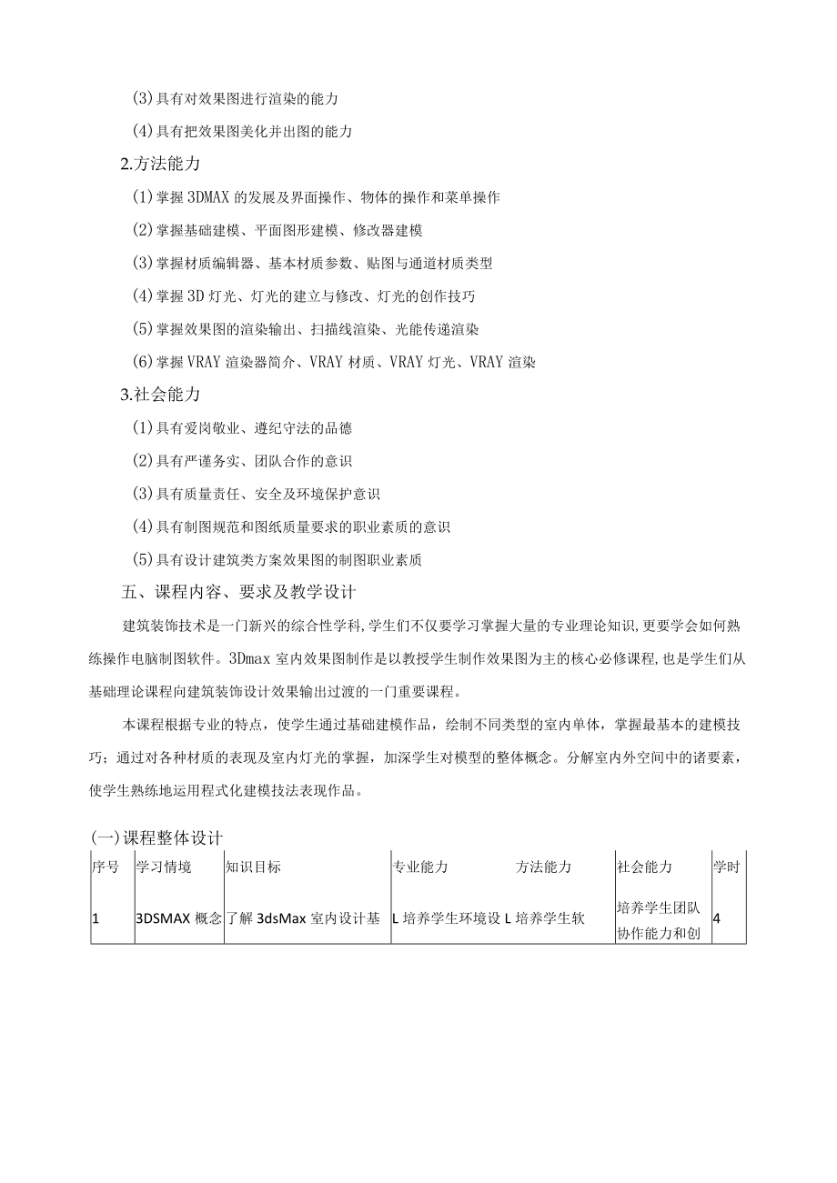 《电脑辅助设计（Ⅱ）3Dmax》课程标准.docx_第2页