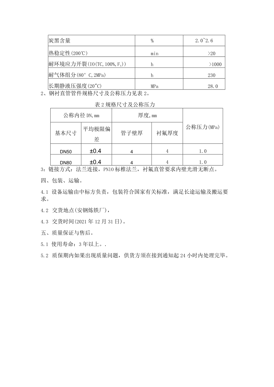 钢衬四氟直管管件技术要求.docx_第2页