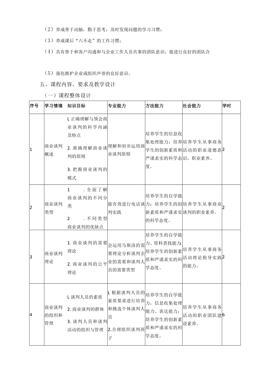 《商业谈判》课程标准.docx_第3页