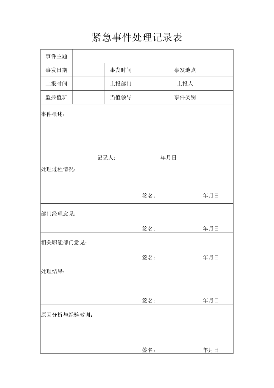 紧急事件处理记录表.docx_第1页