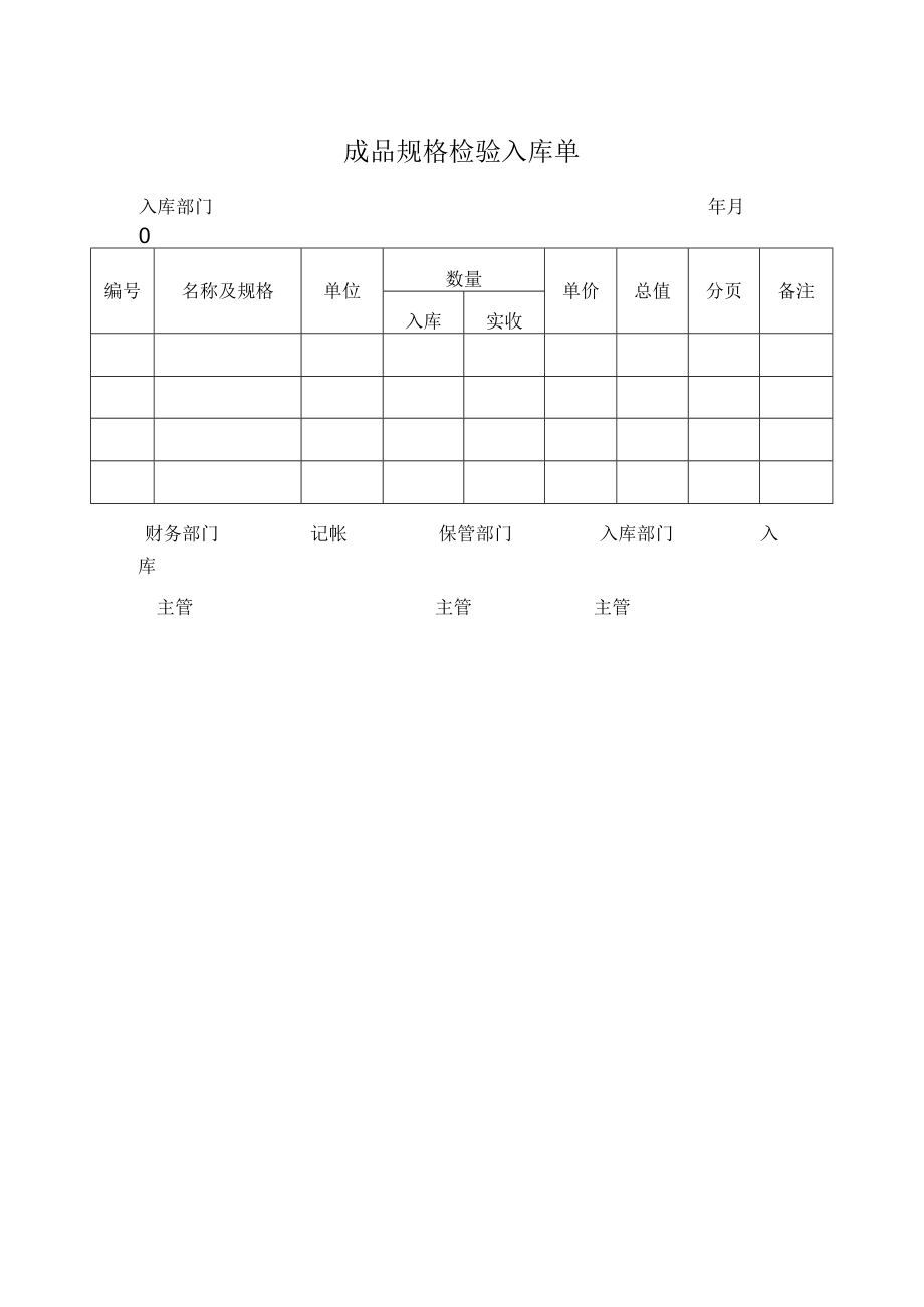 成品规格检验入库单.docx_第1页