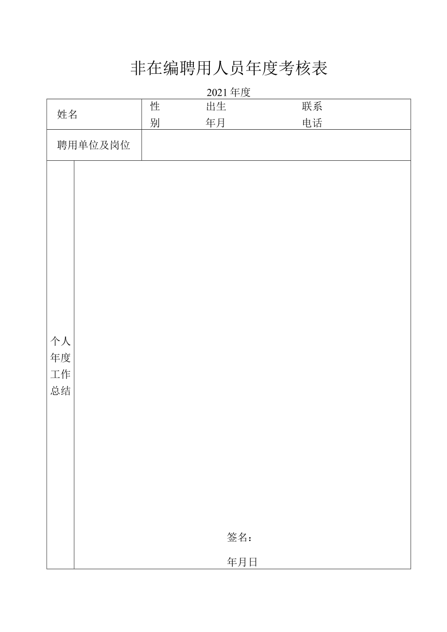 非在编聘用人员年度考核表.docx_第1页