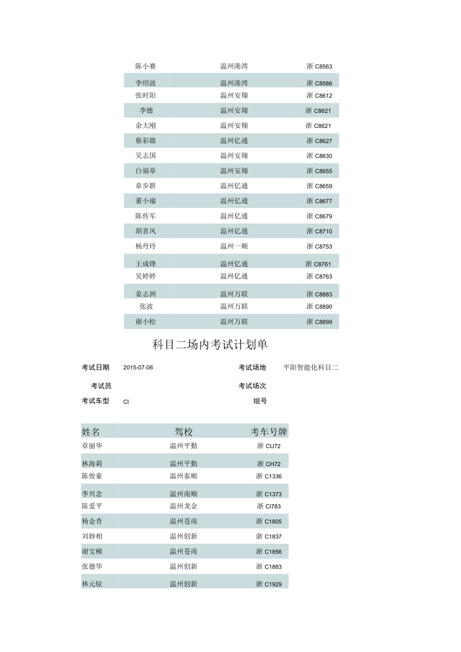 科目二场内考试计划单.docx_第3页