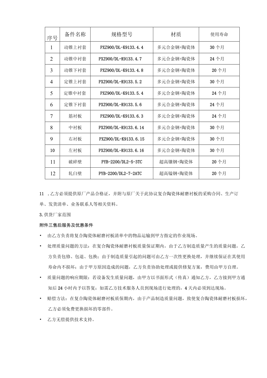 镜铁山矿复合陶瓷体耐磨衬板技术协议.docx_第3页