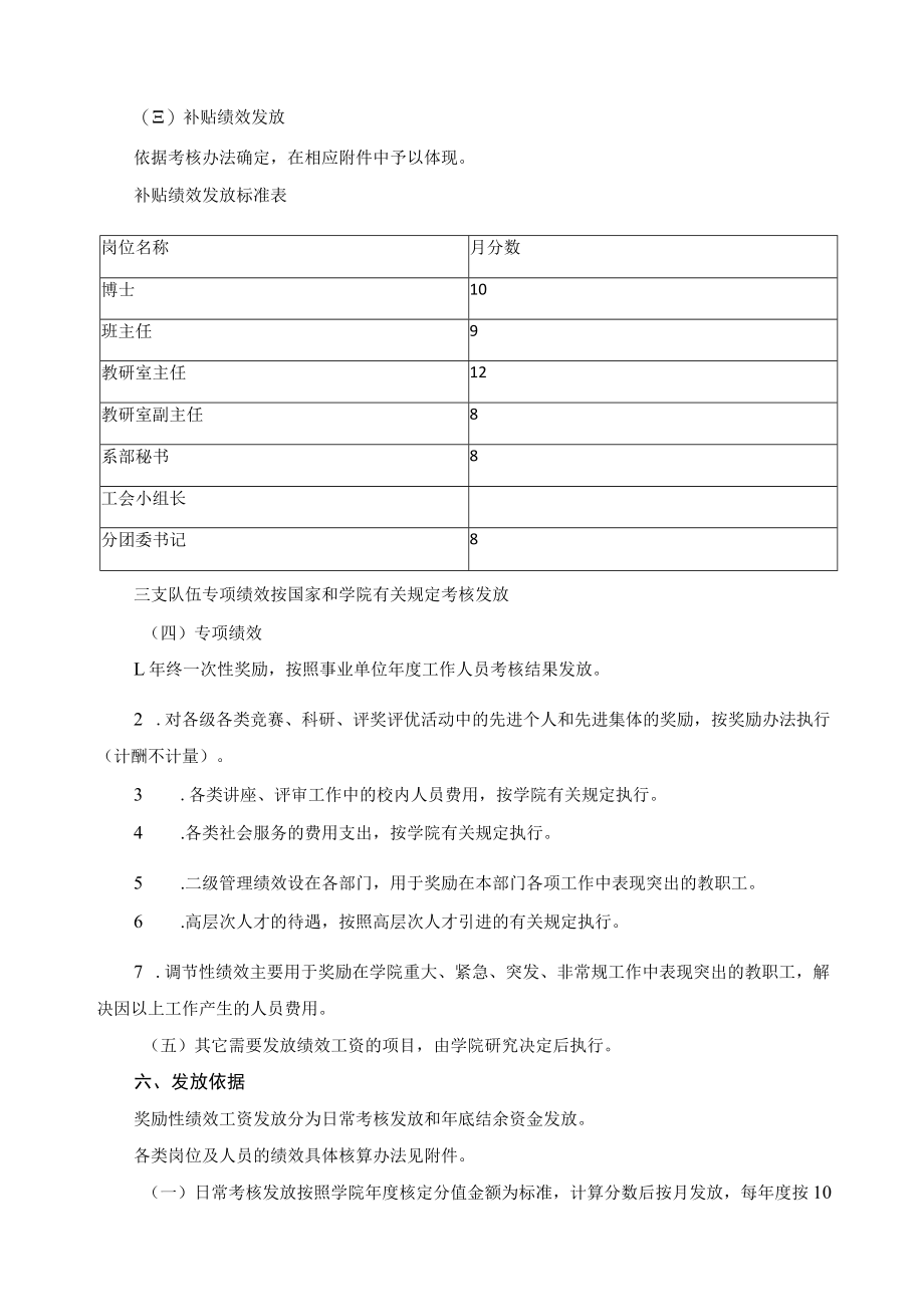 高职学院教职工奖励性绩效工资发放办法.docx_第3页