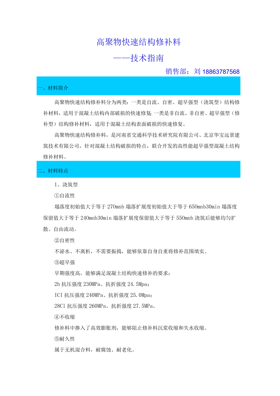 高聚物快速结构修补料——技术指南.docx_第1页