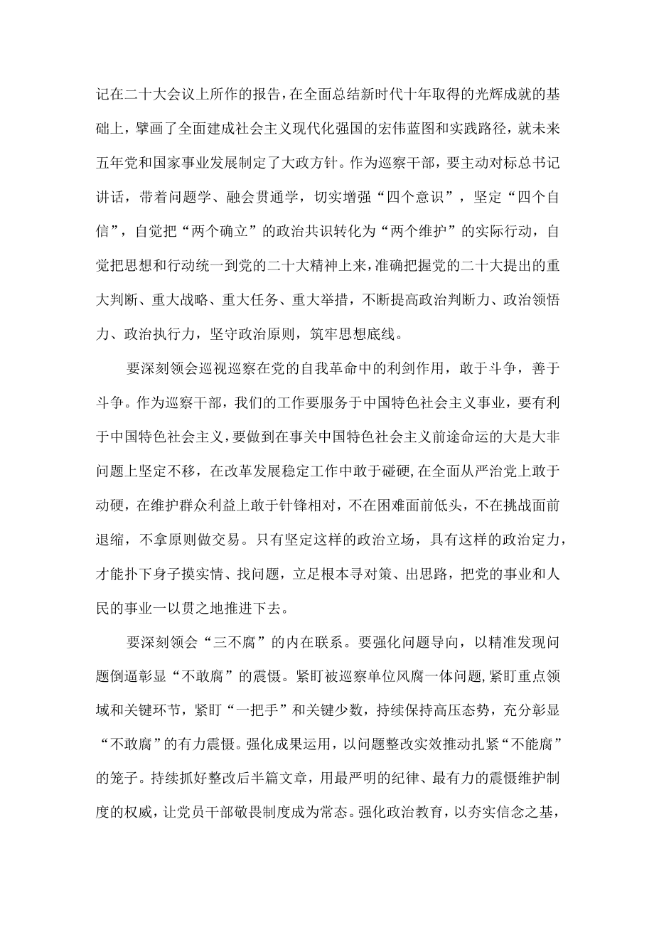 纪检领导干部组织学习党的二十大精神个人心得体会.docx_第2页