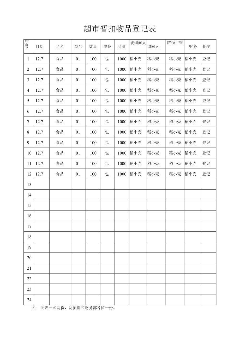 超市暂扣物品登记表.docx_第1页