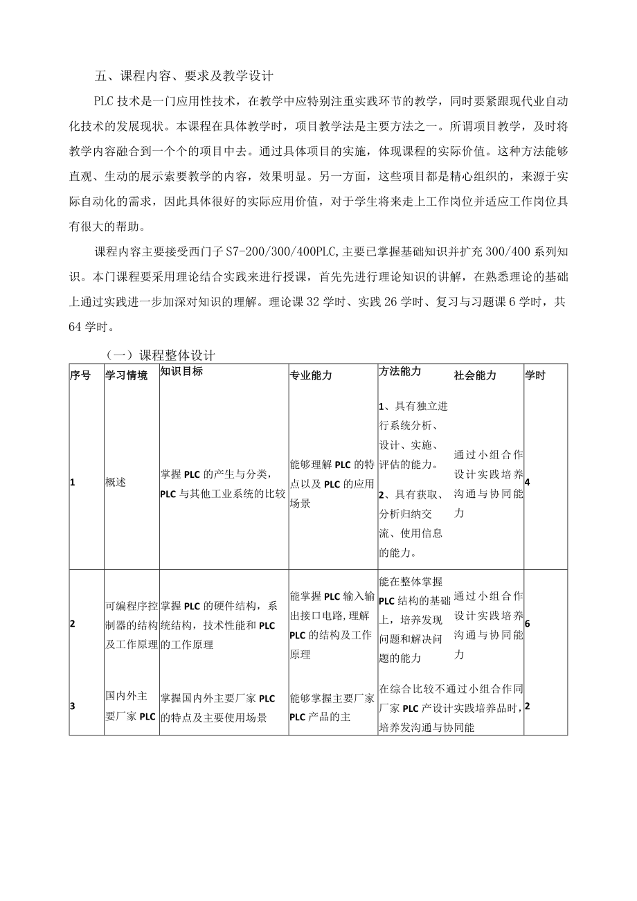 《可编程逻辑控制器（西门子）》课程标准.docx_第3页