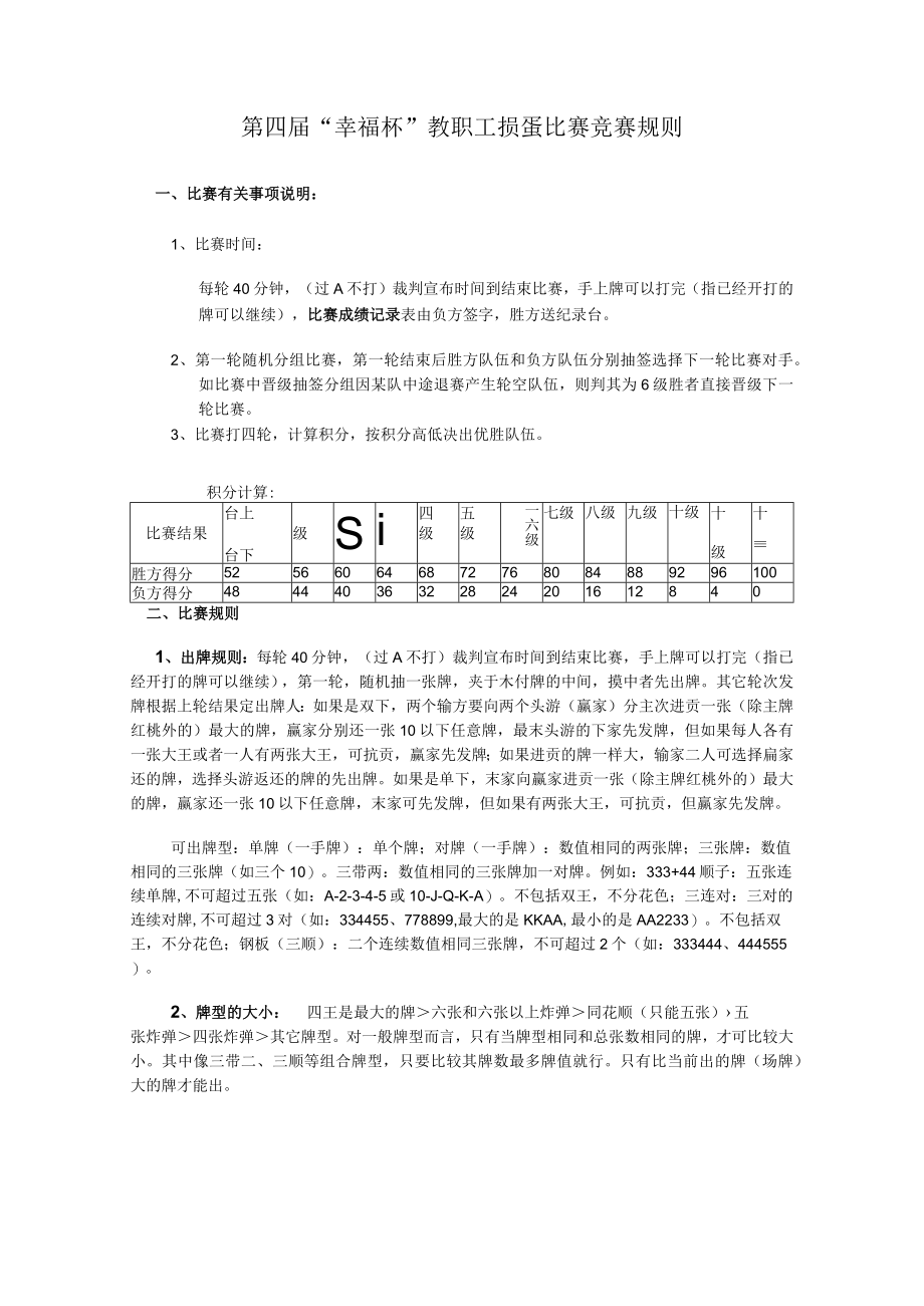 第四届“幸福杯”教职工掼蛋比赛竞赛规则.docx_第1页