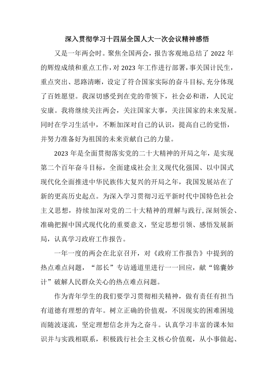 公立大学校长深入贯彻学习十四届全国人大一次会议精神.docx_第1页