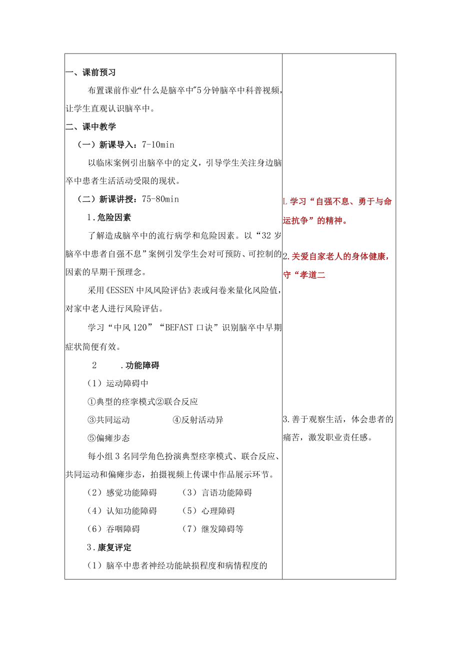 脑卒中康复评定 教案教学设计.docx_第3页