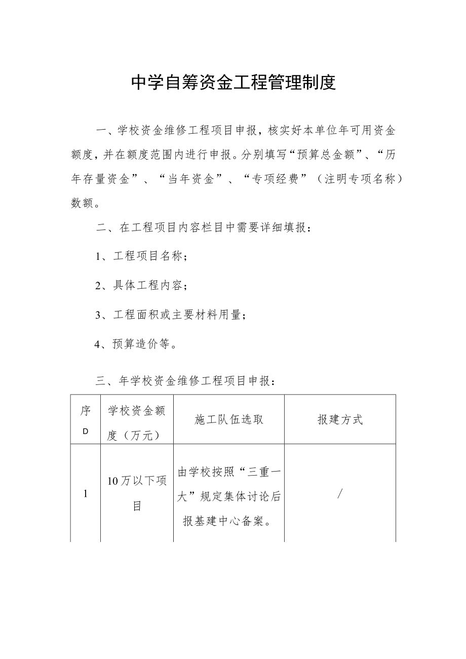 中学自筹资金工程管理制度.docx_第1页