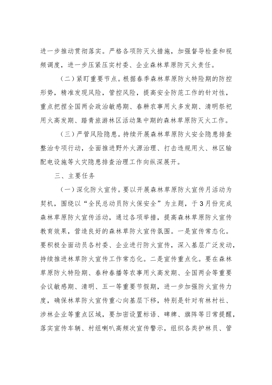 XX镇2023年全国两会和春防特险期森林草原防灭火工作方案.docx_第2页