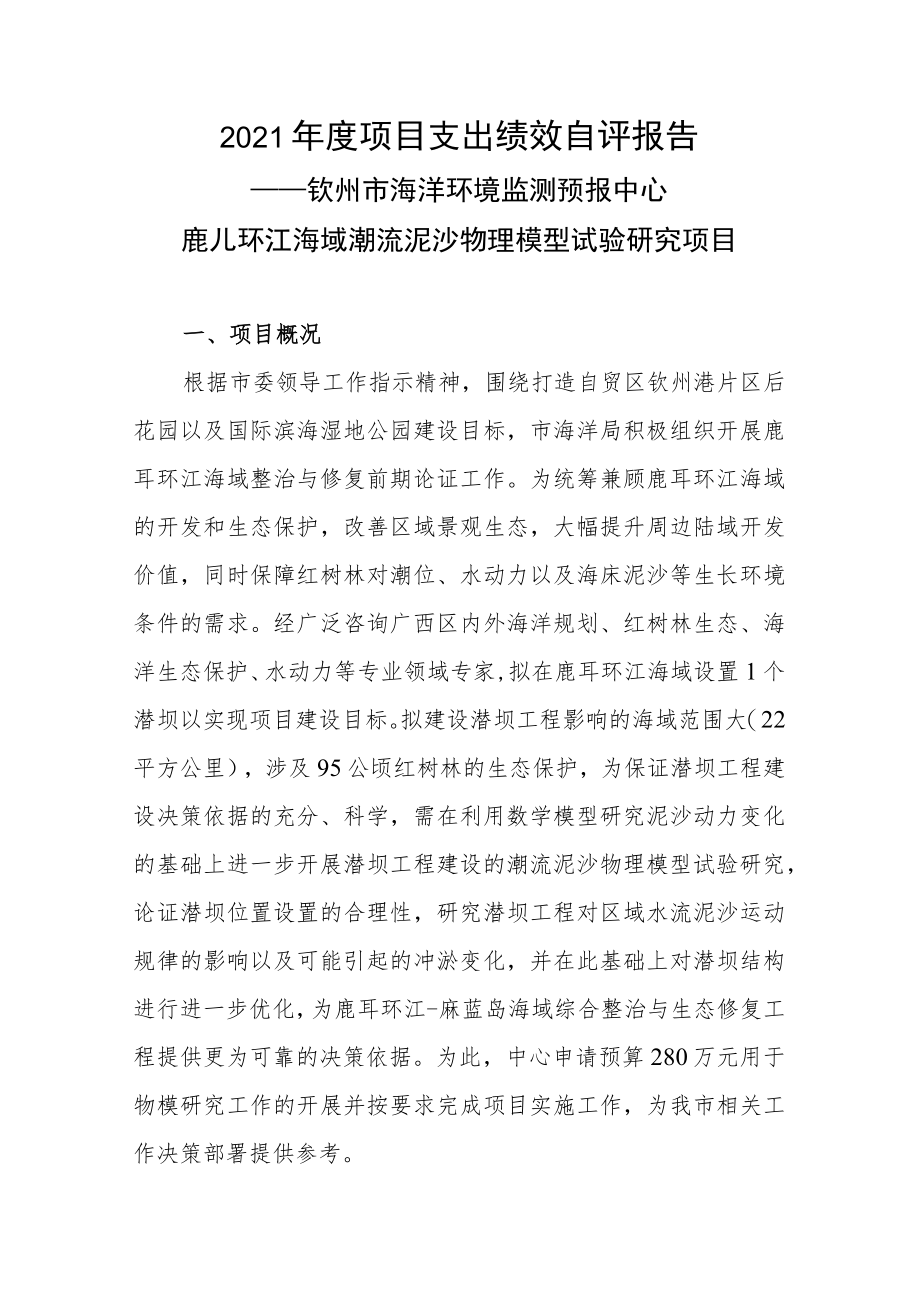 2021年度项目支出绩效自评报告.docx_第1页