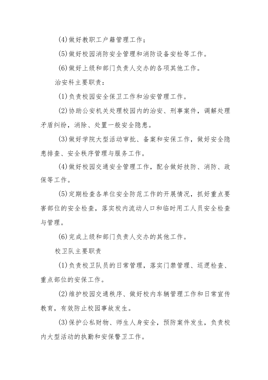 学院安全保卫部岗位职责.docx_第2页