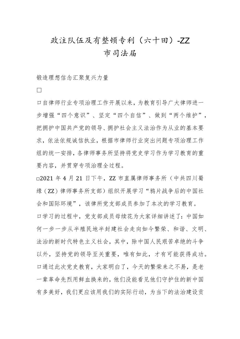 政法队伍教育整顿专刊（六十四）.docx_第1页