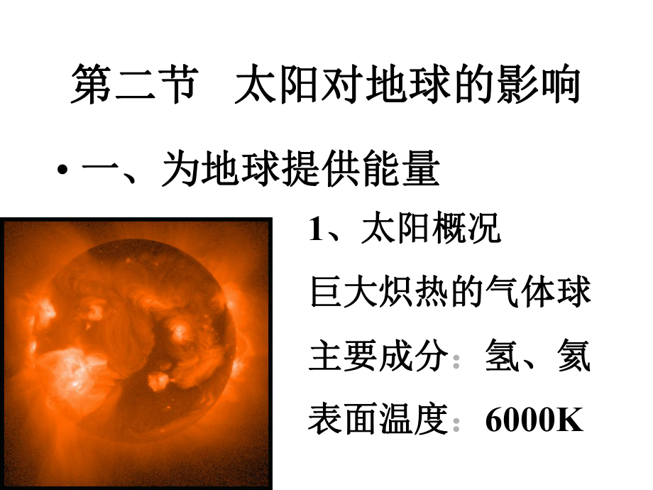 第二节太阳对地球的影响精品教育.ppt_第1页