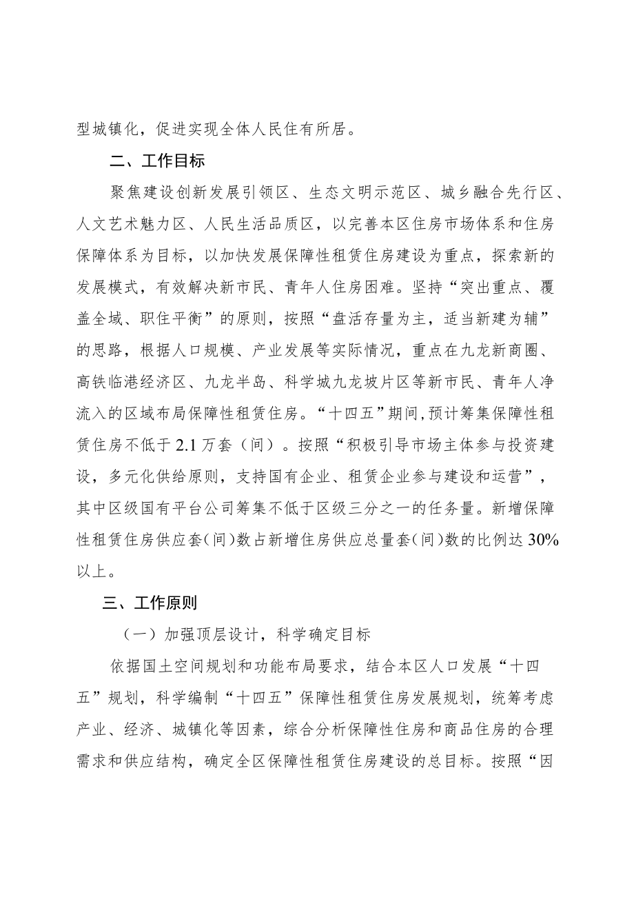 重庆市九龙坡区加快发展保障性租赁住房工作方案.docx_第2页