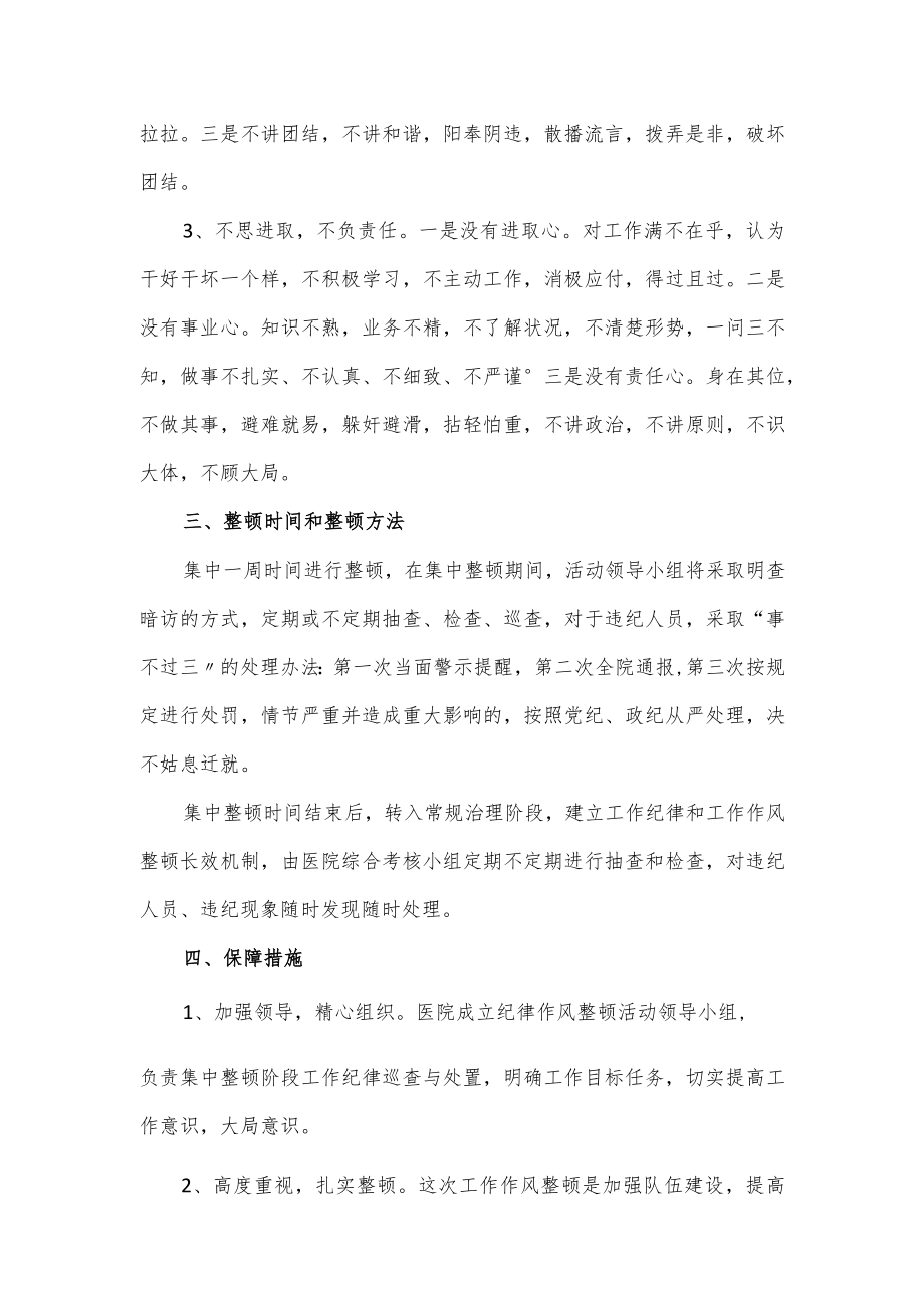 医院工作作风整顿活动方案.docx_第2页