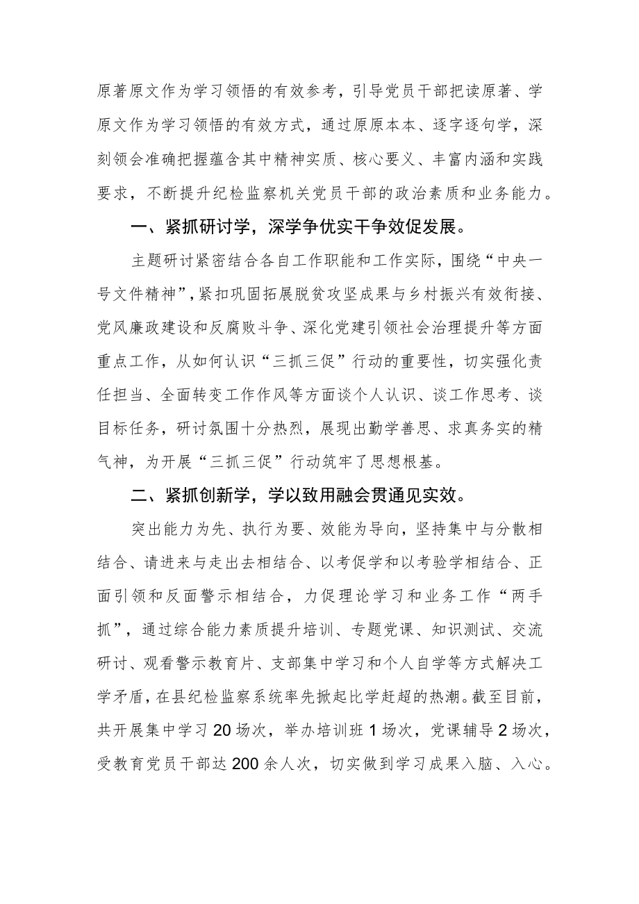 纪检监察机关【“三抓三促”行动进行时】心得体会3三篇通用范文.docx_第2页