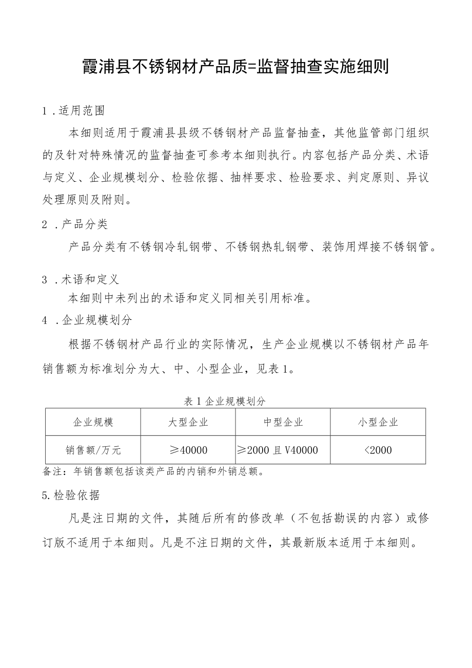 霞浦县不锈钢材产品质量监督抽查实施细则.docx_第1页