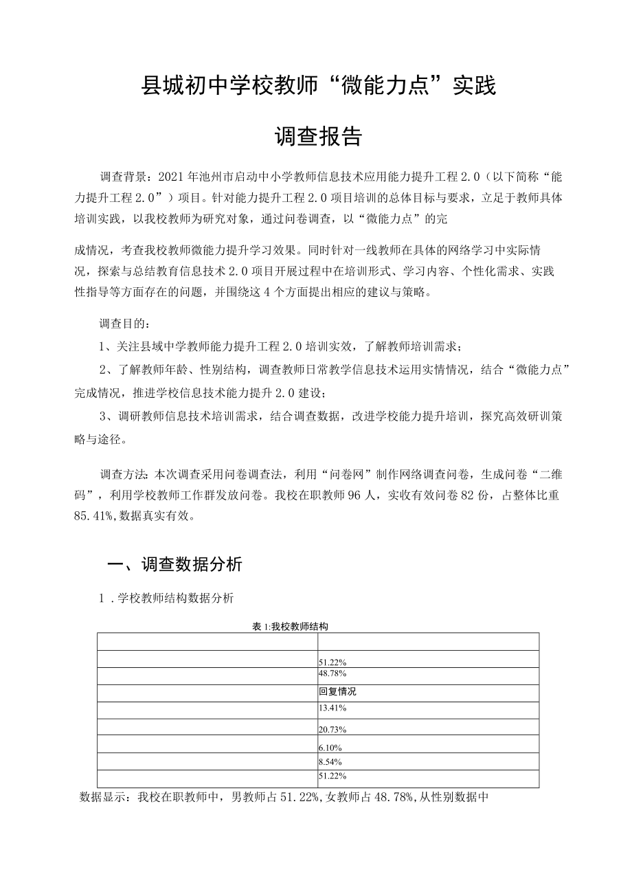 初中学校教师“微能力点”实践调查报告 论文.docx_第1页