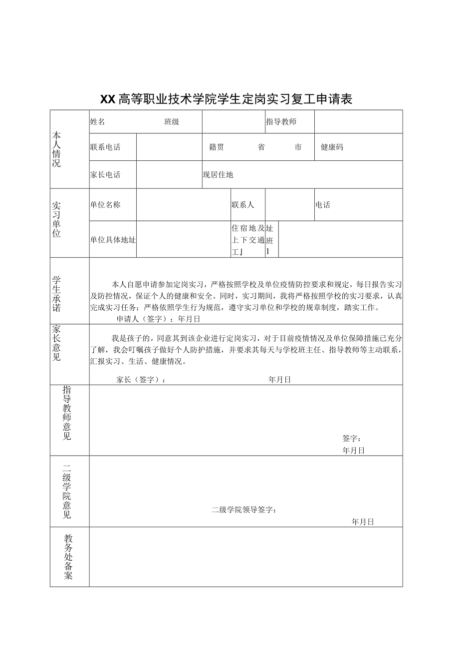 XX高等职业技术学院关于疫情防控期间有序组织学生定岗实习工作方案.docx_第3页