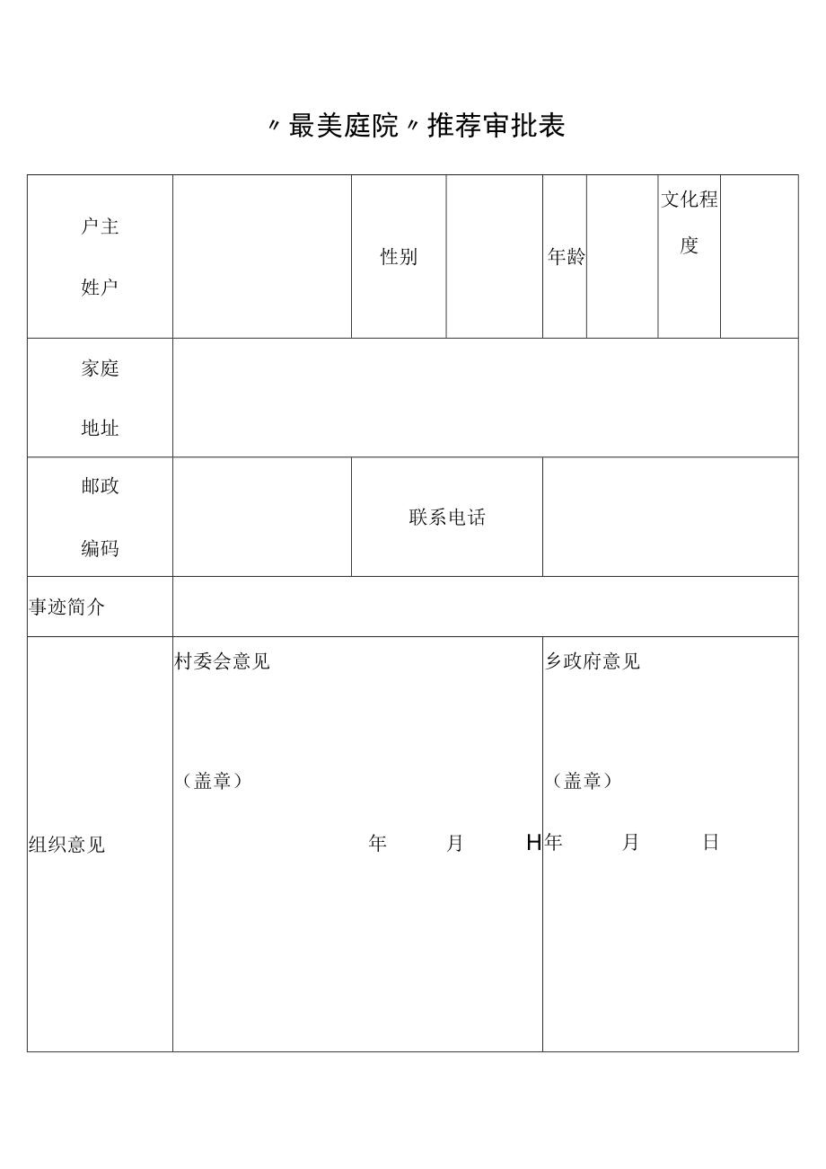 “最美庭院”推荐审批表.docx_第1页