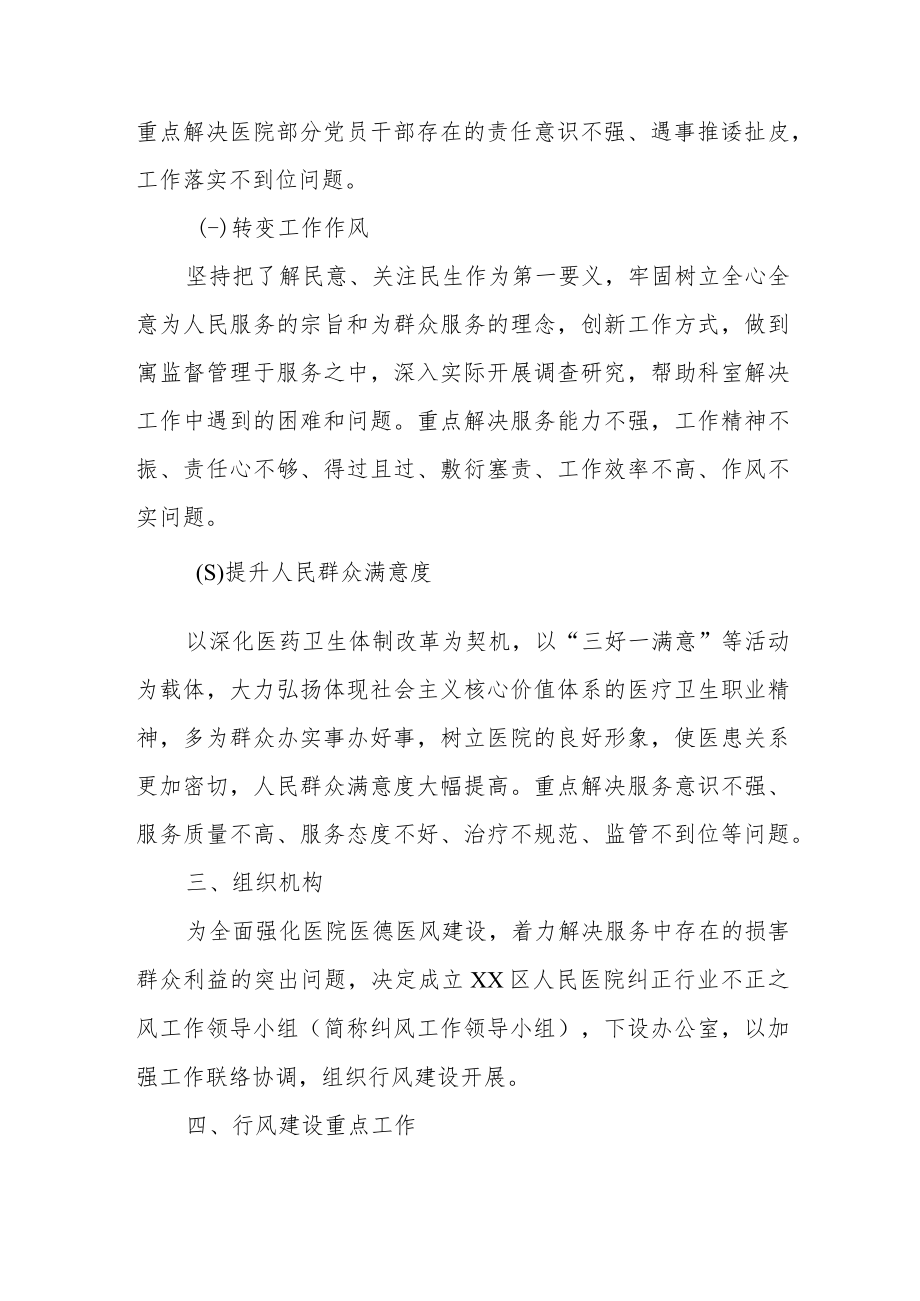 XX区人民医院行风建设实施方案.docx_第2页