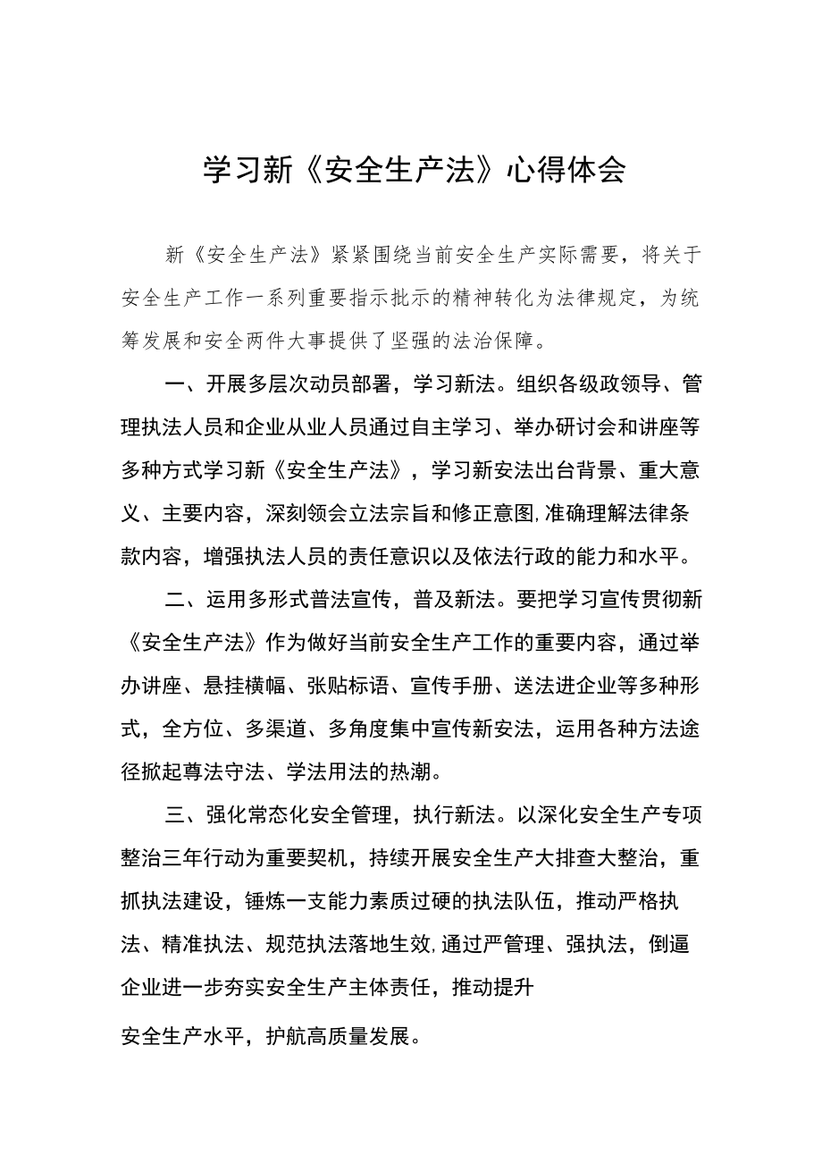 应急管理学习新《安全生产法》心得十篇.docx_第1页